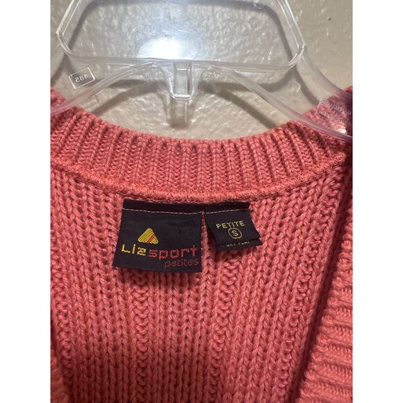 Lizsport Petites Coral Cable Knit Sweater Vest Sleeveless Top Small S - Picture 3 of 4